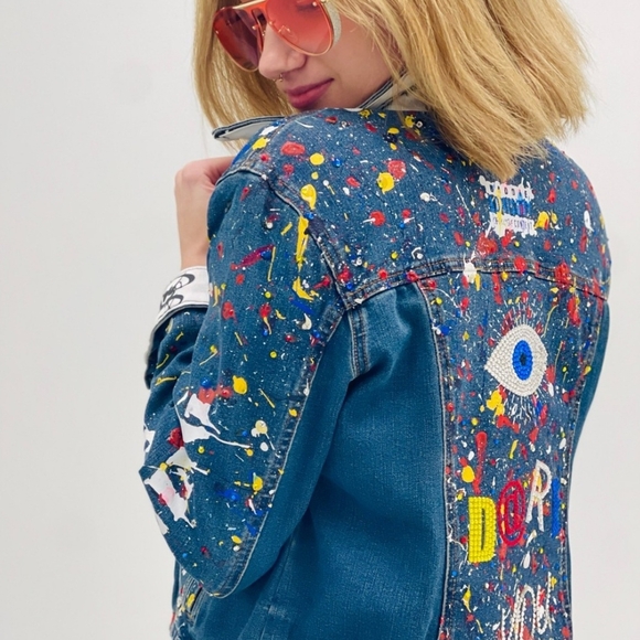 SAGII Colorful Splatter Denim Jacket - Picture 1 of 5